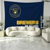 Milwaukee Brewers Logo Wall Tapestry Aesthetic Wall Hanging Printed Fabric Blanket Decorative Tapestries for Bedroom Living Room Home Decor