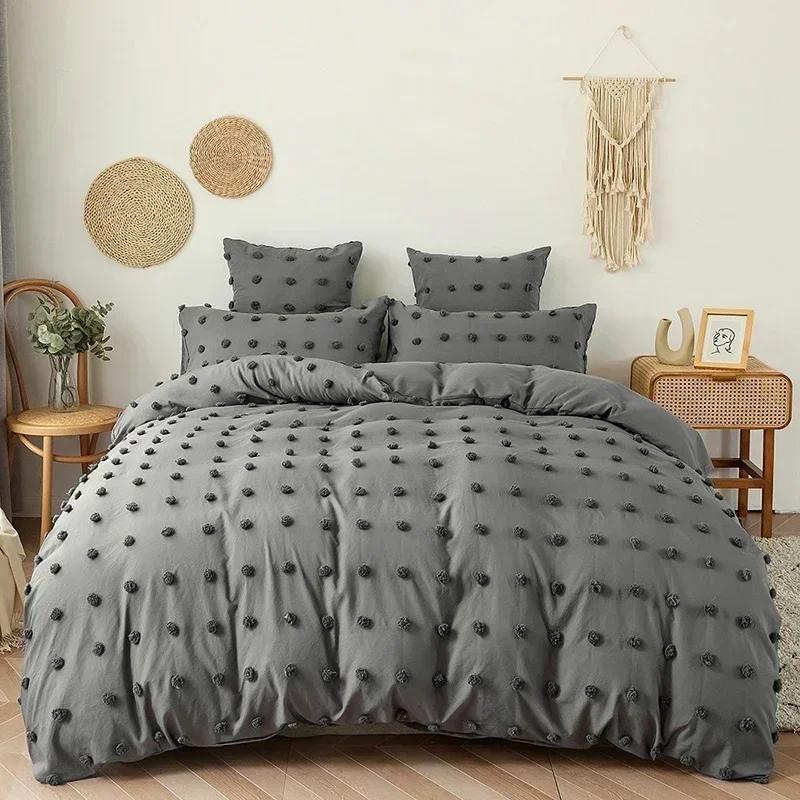 Crafts Furball King Size Bedding Set Queen Size Double Duvet Cover Set 200x200 High Quality Tufted Quilt Cover and Pillow Cases