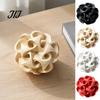 Versatile Office Desk Accessories 3D Printed Geometric Hollow Sphere Sculpture, Abstract Twisted Flower Fine Craftsmanship Decor Ball Ornament, Modern