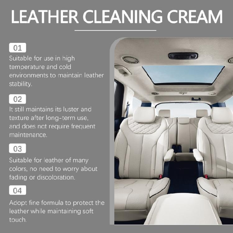 Automotive Leather Cleaning Cream with Sponge 100g Leather Maintenance Cream Car Leather Cleaning Paste Multifunctional