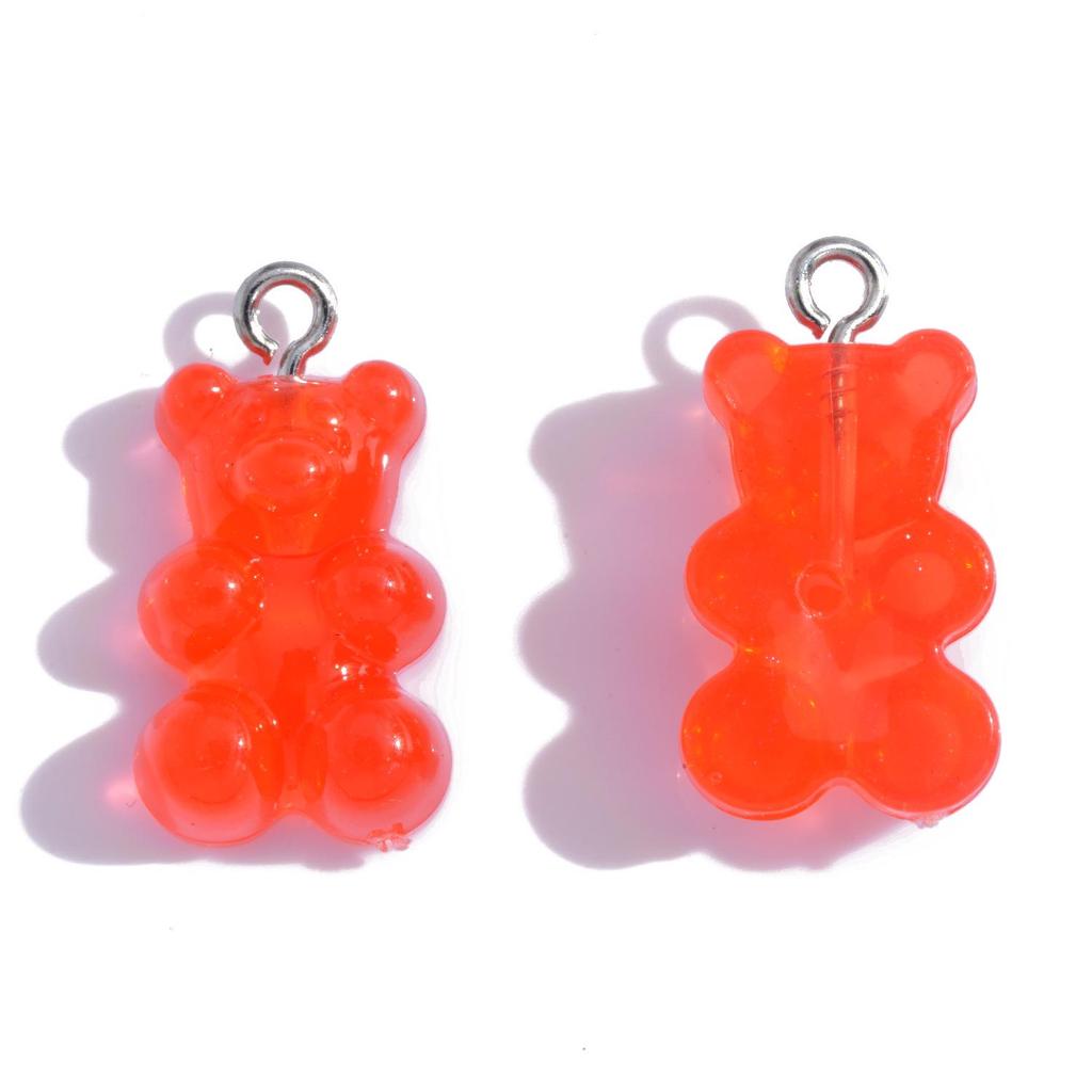 Colorful Transparent Bear Resin Pendant for DIY Jewelry and Keychains