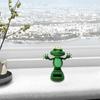 Cartoon Shaking Hand Doll Frog Shape Swing Dancing Doll Solar Powered Frog  Home Decoration