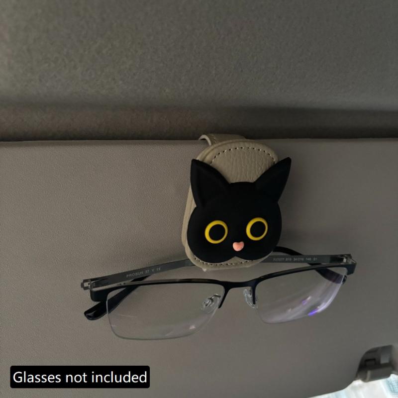 Cute Cat Style Magnetic Glasses Case For Car Sun Visor Holder- Multi-Function Auto Accessorie,Cars Accessories Girl