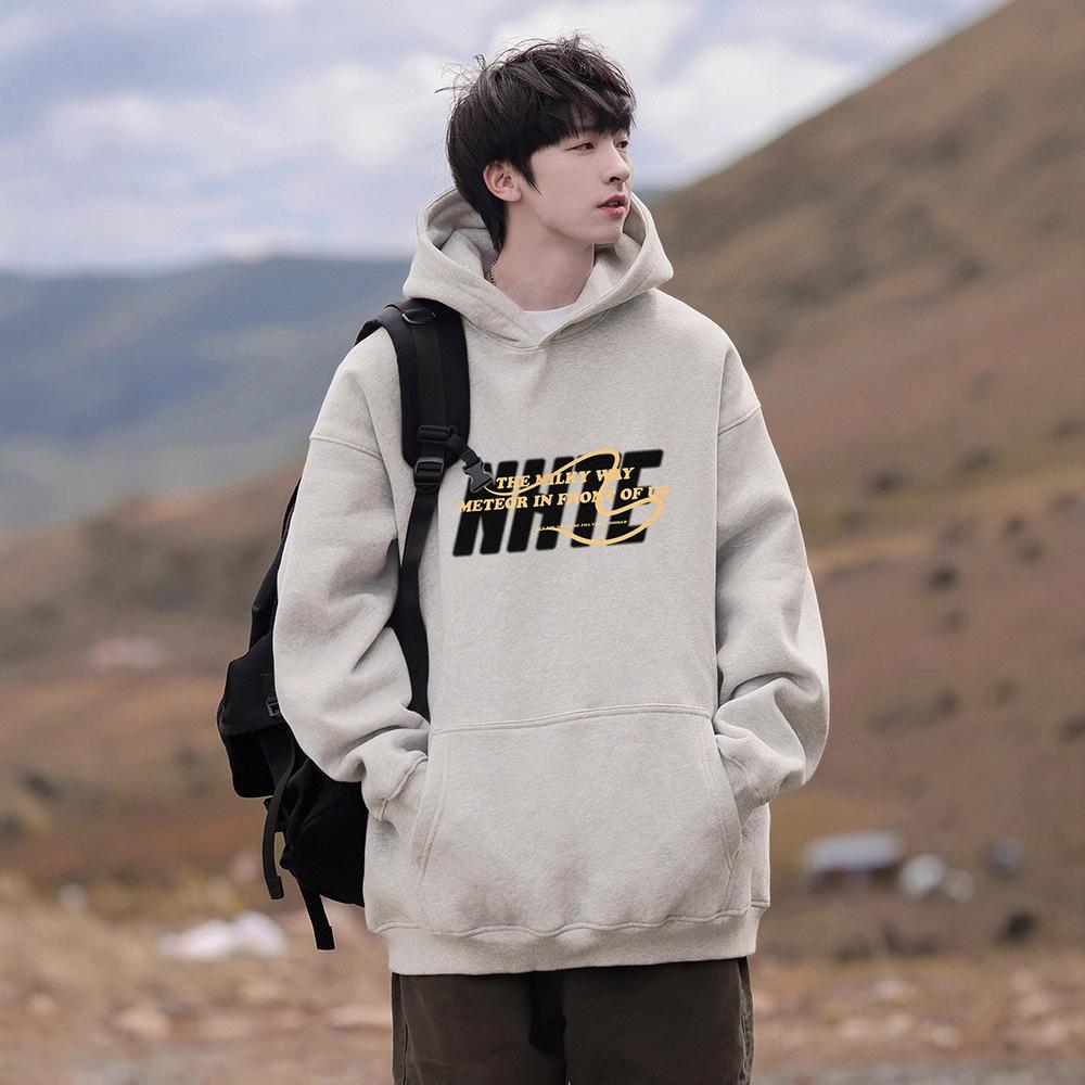 

Men s Sweatshirt Autumn and Winter New American Style Teenage Boys Wear Hooded Tops and Jackets XXXL