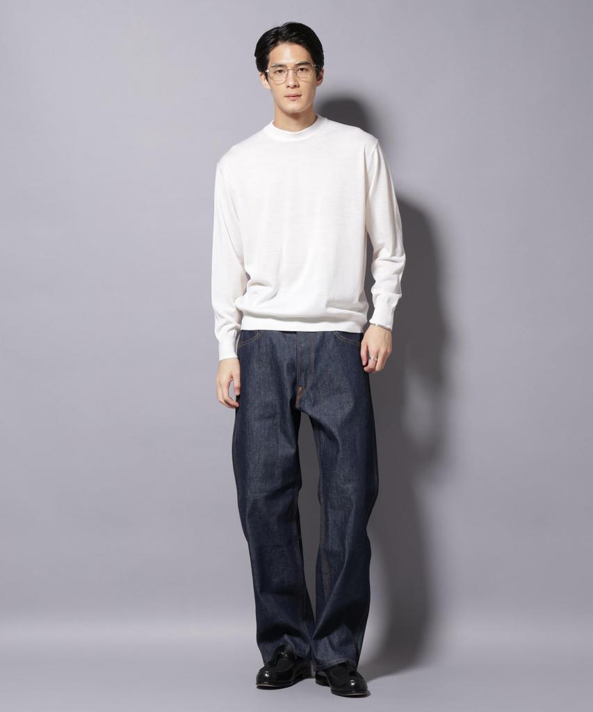 Nano Universe Fine Gauge Crew Size Pill-Resistant Knit, Neck, Men's, M, 031, Off-White, 668-5222201