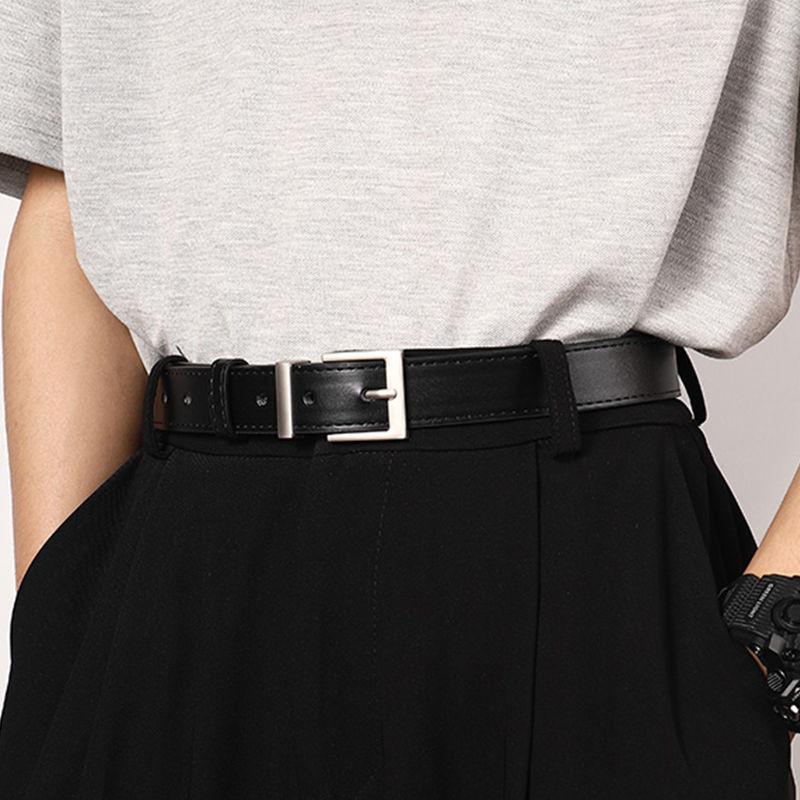 Belt Modern Black With Sophisticated Metal Buckle For Trendy Fashion Everyday