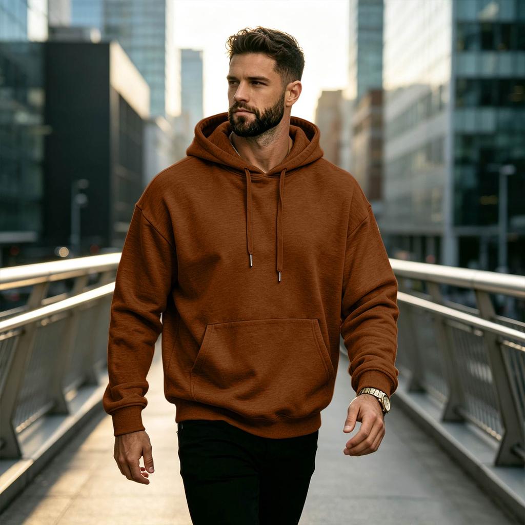 Men's Long Sleeve Hooded Sweatshirt Casual Pullover