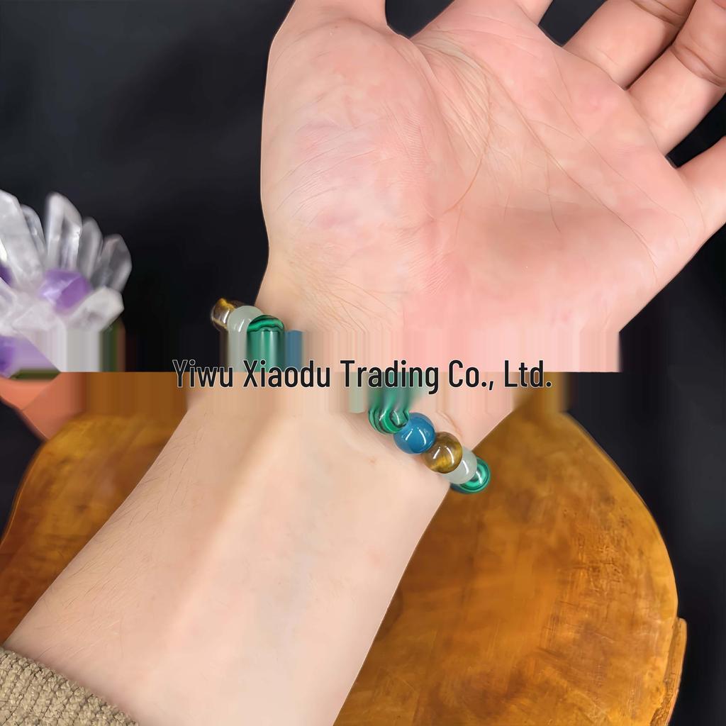 Unisex Malachite & Tiger Eye Wealth-Attracting Bracelet