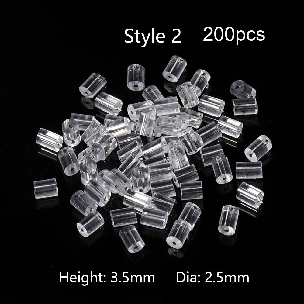 50pcs-1000pcs Soft Silicone Rubber Earring Back Stopper for Stud Earrings DIY Earring Findings Accessories Bullet Tube Ear Plugs
