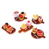 2Pcs/Set Dollhouse Mini Cake Dessert Model Dollhouse Mini Kitchen Decoration Dolls House Accessories Pretend Play Toys
