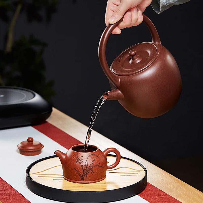 Yixing Zisha Purple Clay Lifting Beam Tea Kettle