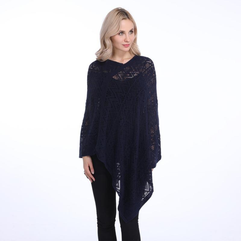 Large Size Women's Hoodie Loose Hollow Irregular Pullover Top Cape Sweater One Piece Hair Replacement