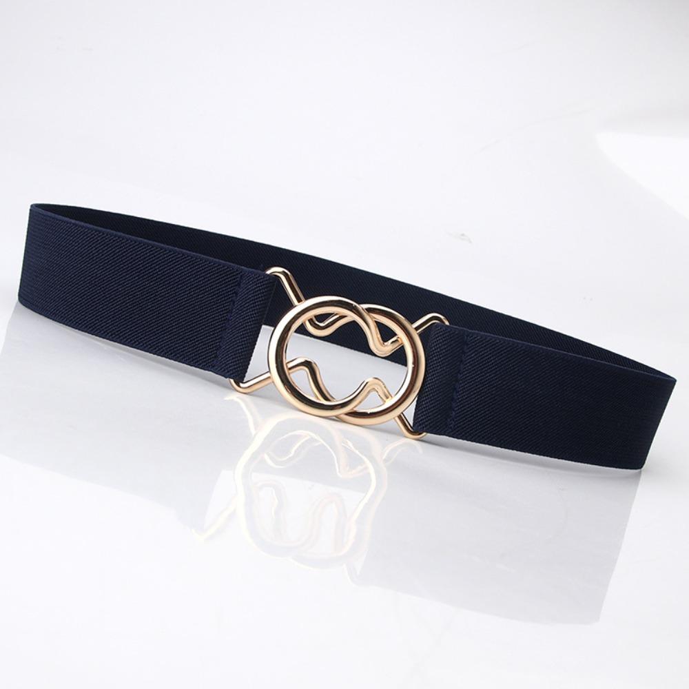 Adjustable Elastic Belt Versatile Metal Buckle Belt Casual Waist Belt  for Women