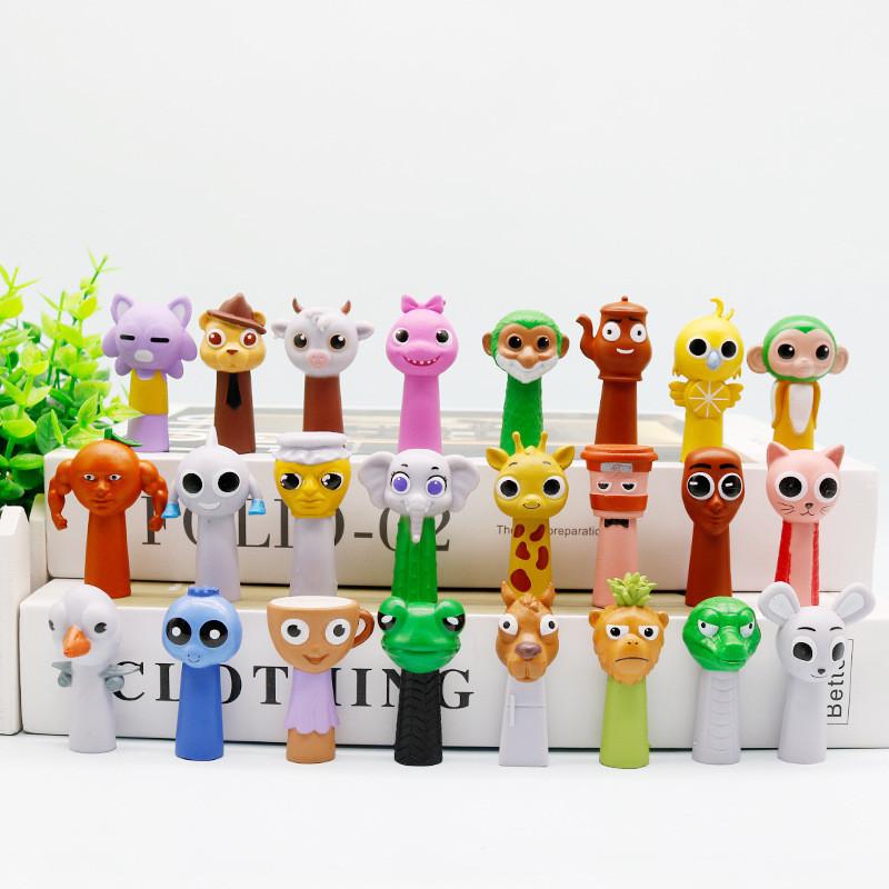 Tungtung Sahur Pvc Rhythm Box Blind Bag Cute Animal Monkey Gator Elephant Figurine Toy Decor
