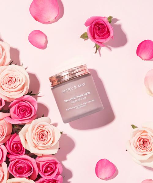 Mary & May Vegan Rose Hyaluronic Hydra Wash-Off Pack