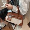 Retro przenośny; noszenie platynowej torby typu tote dla kobiet z nowego lnu, na jedno ramię, crossbody