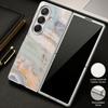 Watercolor Marble Case For Samsung Z Fold 8 Ultra 7 6 5 Hybrid 3in1 Leather Skin Plating Folding Phone Cover For Galaxy Z Fold8 Fold7 Fold6