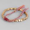 Friendship Handmade Thread Rope Buddhist Cotton Braided Bracelet Copper Beads Wrist Jewelry Bangles