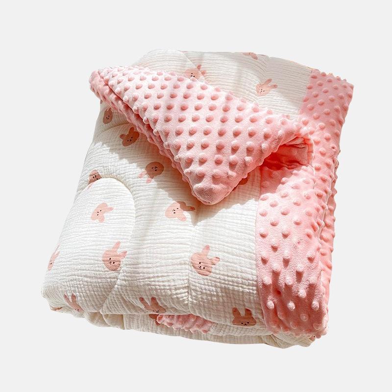 Koreanischer Stil Babydecke Sensorisch Noppig Winterdecke Steppdecken für Kleinkinder Niedlicher Cartoon-Bär Kindergarten Bettwäsche Zubehör