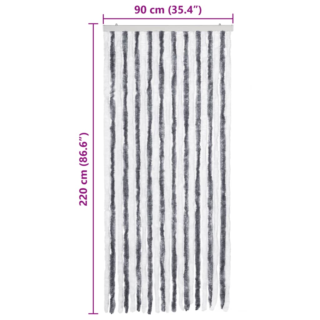 Vidaxl Insect Screen, Grey and White, 90X220 Cm, Chenille