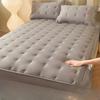 Thickened Oversized Soft Mattress Protector, Solid Color Fitted Sheet, Embroidered Mattress Cover