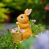 Solar Garden LED Light Statues Rabbit  Flowers Decoration Outdoor Indoor Mothers Day Gardening Gifts Bunny Lawn Statue Ornament