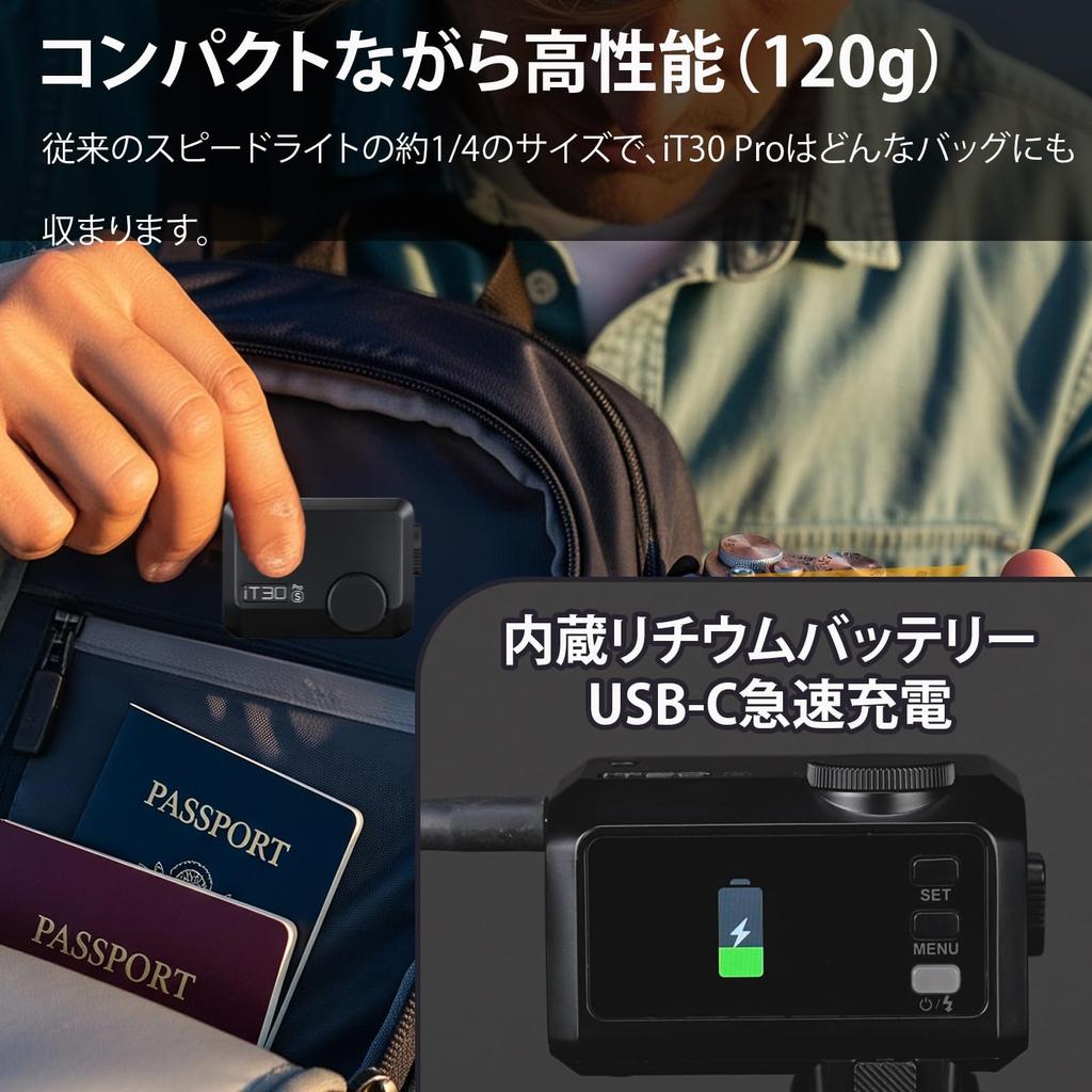Godox iT30Pro S Camera Flash with Color LCD TTL Compact Yet 560 Full Wireless Optical GODOX IT30 PRO S for Lightweight Design Touch-Sensor Screen,