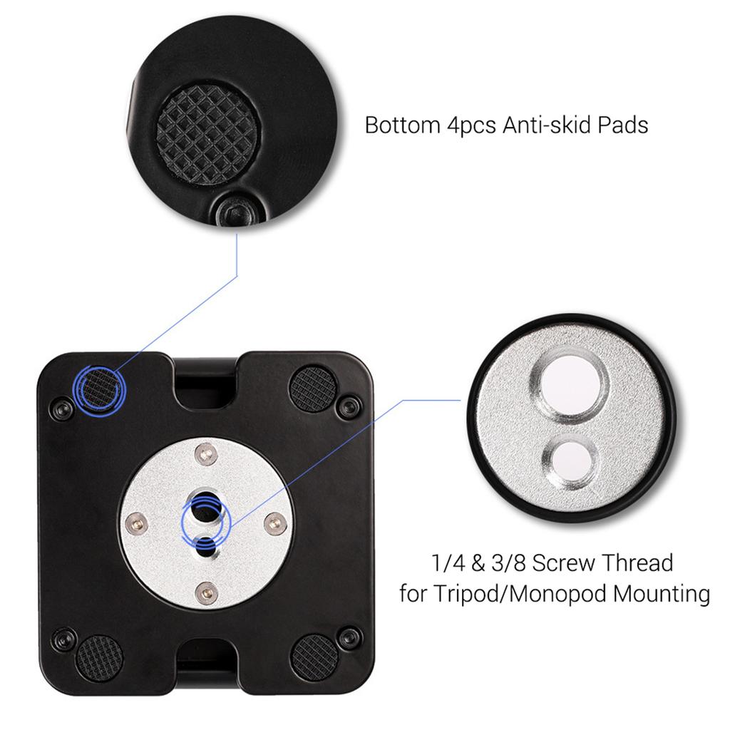 Aluminum Z Flex Tilt Tripod Head 2KG Payload with Universal 1 4 3 8 Screw Bubble Level for DSLR Camera Mounting