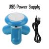 USB Mini Electric Handled Wave Vibrating Massager Neck Full Body Massage (Blue)