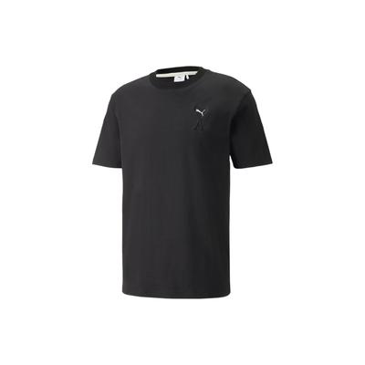 X AMI Paris Embroidered Heart Casual Crew Neck Short Sleeve T-Shirt Men Tops Black 534070-01