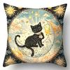 Tarot Cat Decorative Pillowcase, Ultra-soft Polyester Material Living Room Sofa Backrest Car Pillowcase Home Decoration