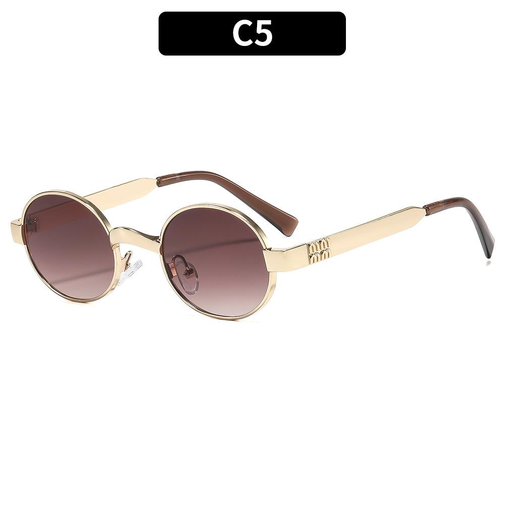 European and American fashion new retro personalized metal sunglasses high sense trend versatile street sunglasses Internet celebrity glasses