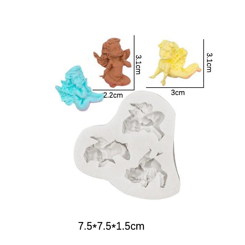 

3 Hole Baby Angel Shaped Silicone Mold Cake Decoration Fondant Cookies Tools Candy Molds Creative Angel Chocolate Baking Mold