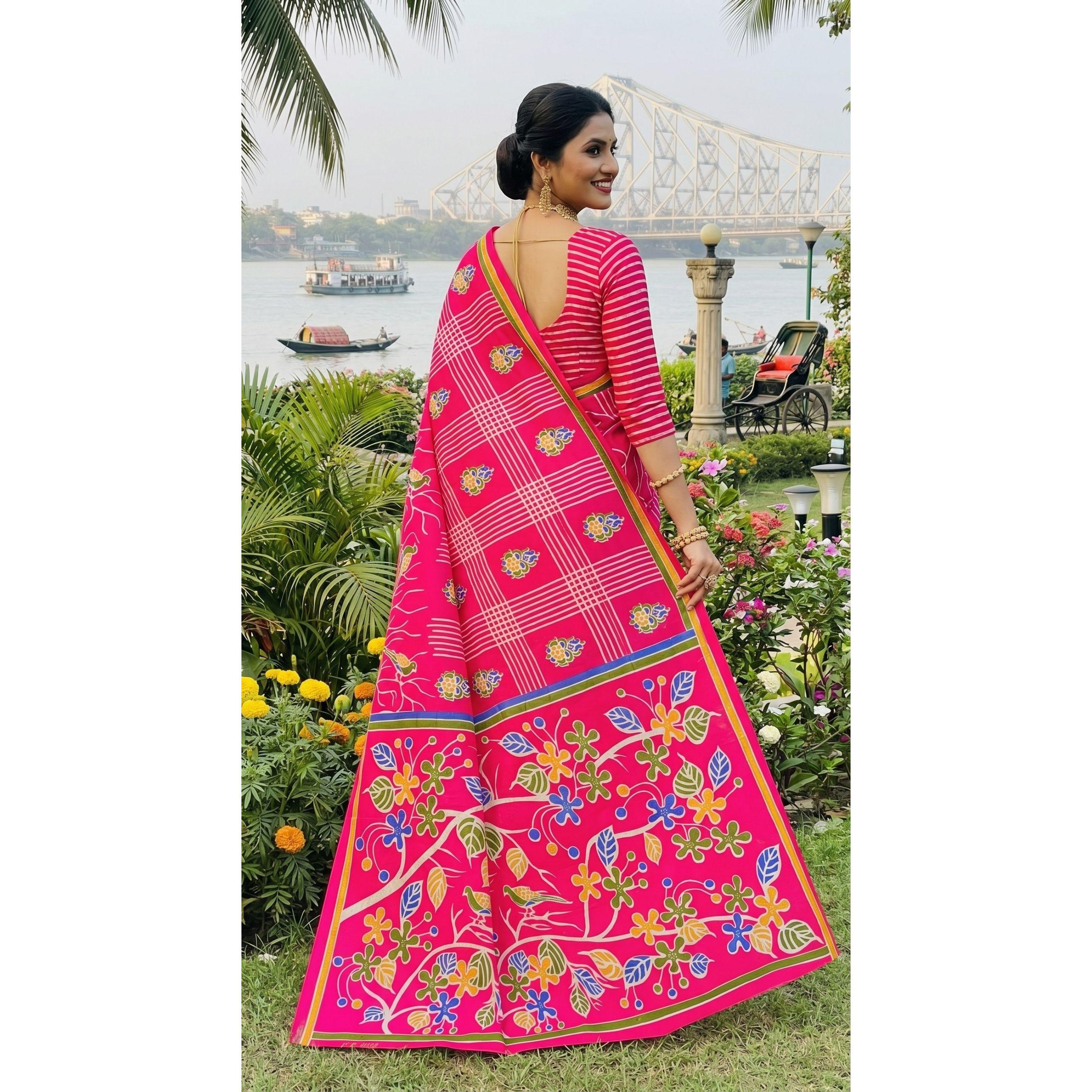 New Launch Beautiful Bagru Printed Saree Collection