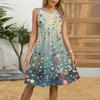 Women's Casual Fashion Breathable Flower Printed Vest Dress With Pockets