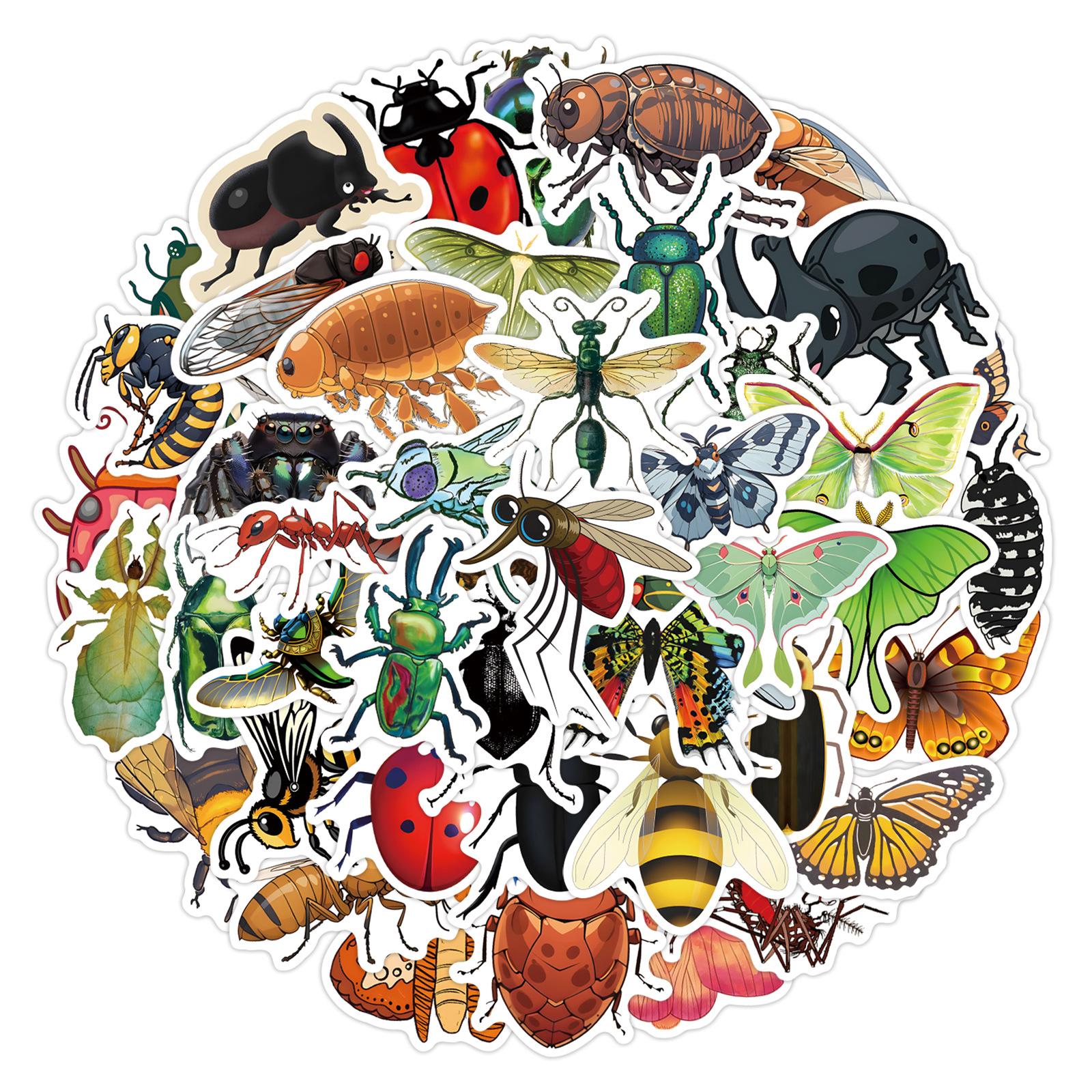 

55 Новых Граффити-наклеек BUG Декоративные Наклейки для Скейтборда, Чашки для воды, Шлема, Водонепроницаемые