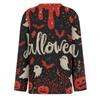 Mote Casual Langermet Trykk Rund Hals Pullover Topp Bluse for Kvinner