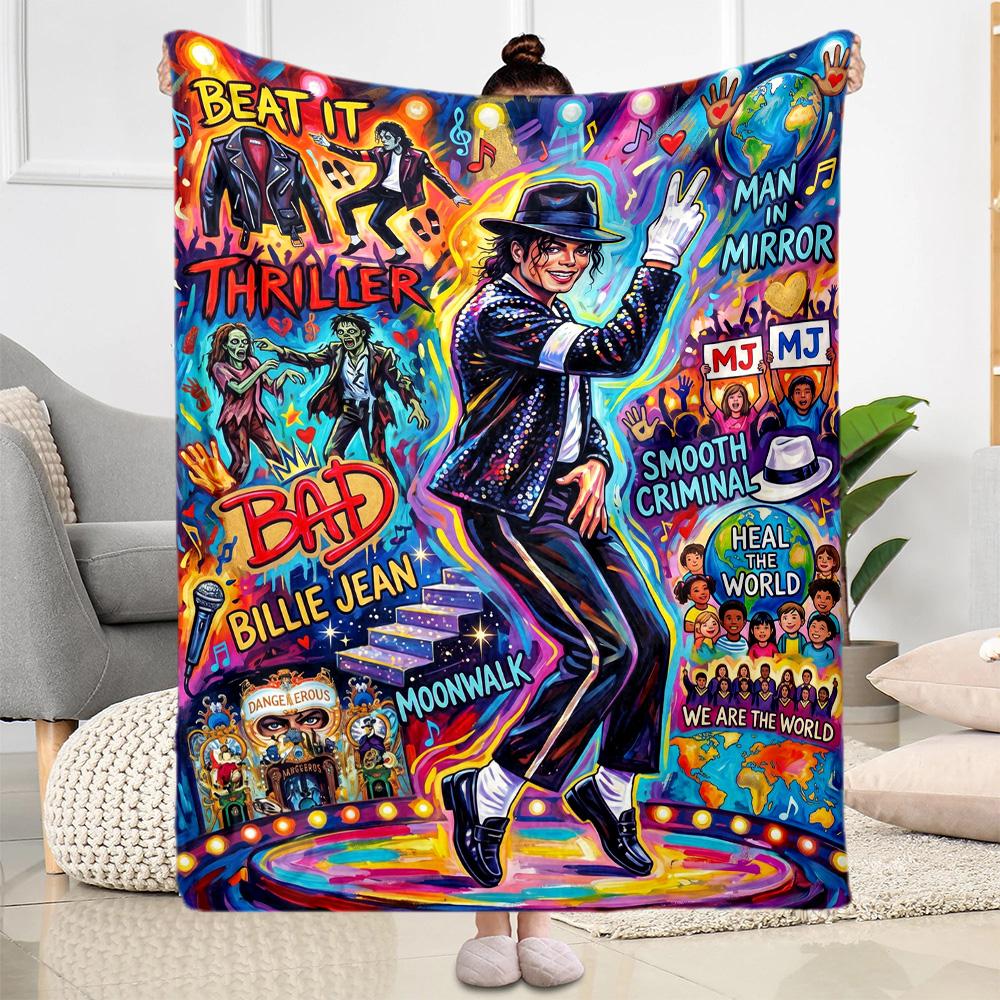 Pop: Michael Jackson Decke Weich & Gemütlich Geeignet für Sofa Wohnzimmer Bürostuhl Vier Jahreszeiten Vielseitig Modern