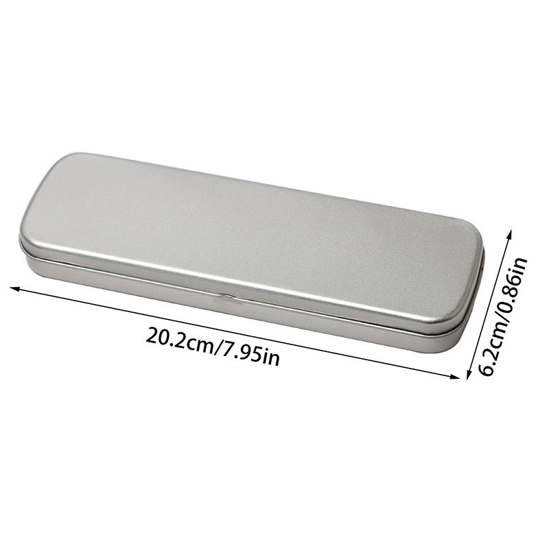 Metal Pen Box Iron Box Versatile Metal Pencil Stationery Students Spacious Heavy Duty Pen Box Rectangular Fountain Pen Case