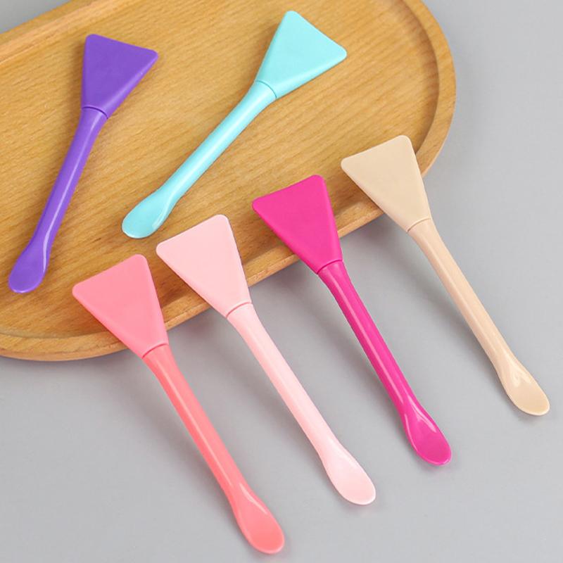 Double Head Dual-Use Facial Mask Brush Silicone Facial Mask Stick With Scoop Facial Beauty Tool