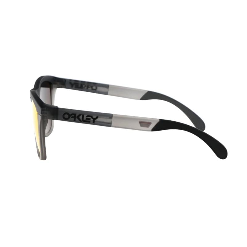 Oakley Temple Logo Acetate Irregular Sunglasses Men's Grey