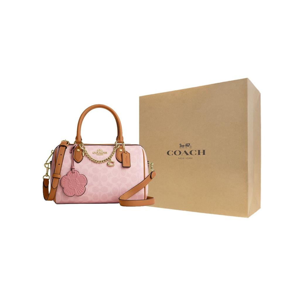 Coach Borsa a tracolla Rowan con finiture dorate in tela rivestita Borsa a mano da donna Rosa CEA18-IMPO