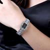Fashion Rectangle Dial Rhinestone Alloy Band Lady Women Gift Analog Wrist Watch