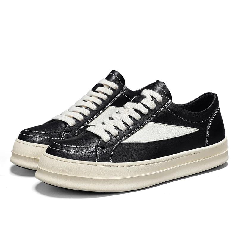 New Men's Casual Leather Versatile Sneakers High Quality Outdoor Non-Slip Board Shoes Classic Fashion Flat Designer Shoes