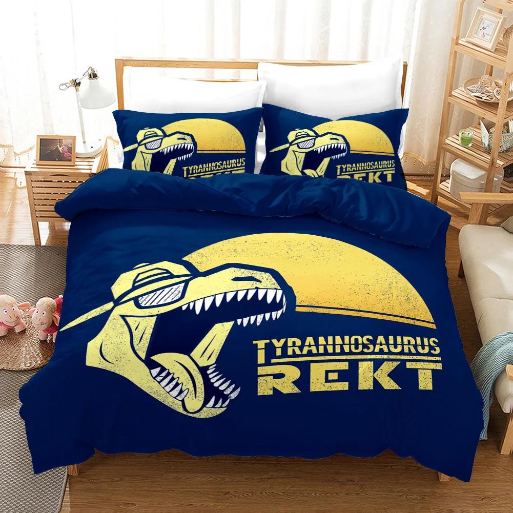 3D Dinosaur Duvet Cover Jurassic Bedding Set For Kids Boys Teen Queen/King/Full/Twin Microfiber Quilt Cover With 1/2 Pillowcase