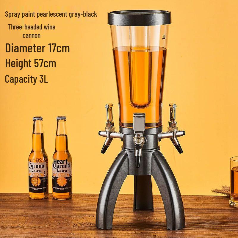 LED Triple-Head Beer Tower Dispenser