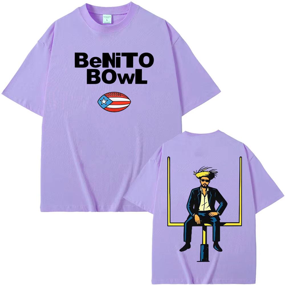 Benito Bowl Portoriko Fotbalové Tričko Bad Bunny Styl Super Bowl Tričko Pánské Dámské Oversized Vintage Vysoce Kvalitní Tričko