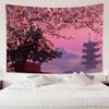 Light Luxury Japanese Tapestry Fuji Cherry Blossom Sakura Wall Tapestries Headboard Background Cloth Aesthetic Room Decoration