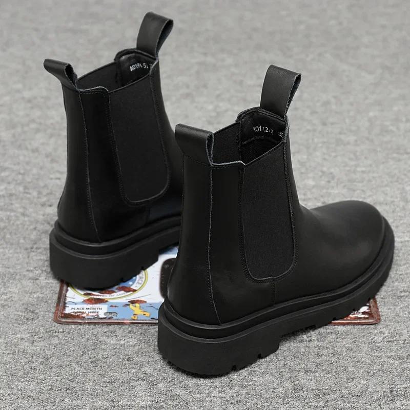 Modă Bărbați Ghete Chelsea Brand Retro Piele Glezna Cizme Pantofi Confortabili pentru Bărbați Clasici Bărbați Cizme Scurte cu Platformă Botine Hombre