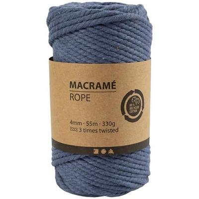 Macrame Rope - Natural Fiber - 4 Mm X 55 M - Blue - Breaking Load 546 Kg - Braided
